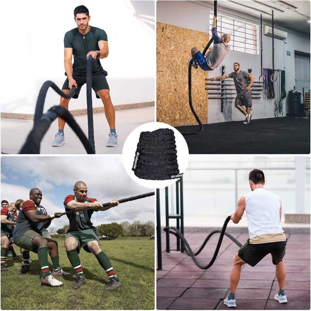 Battle Rope Battle Ropes for Exercise Workout Rope Exercise Rope Battle Ropes for Home Gym Heavy Ropes for Exercise Training Ropes for Working Out Weighted...