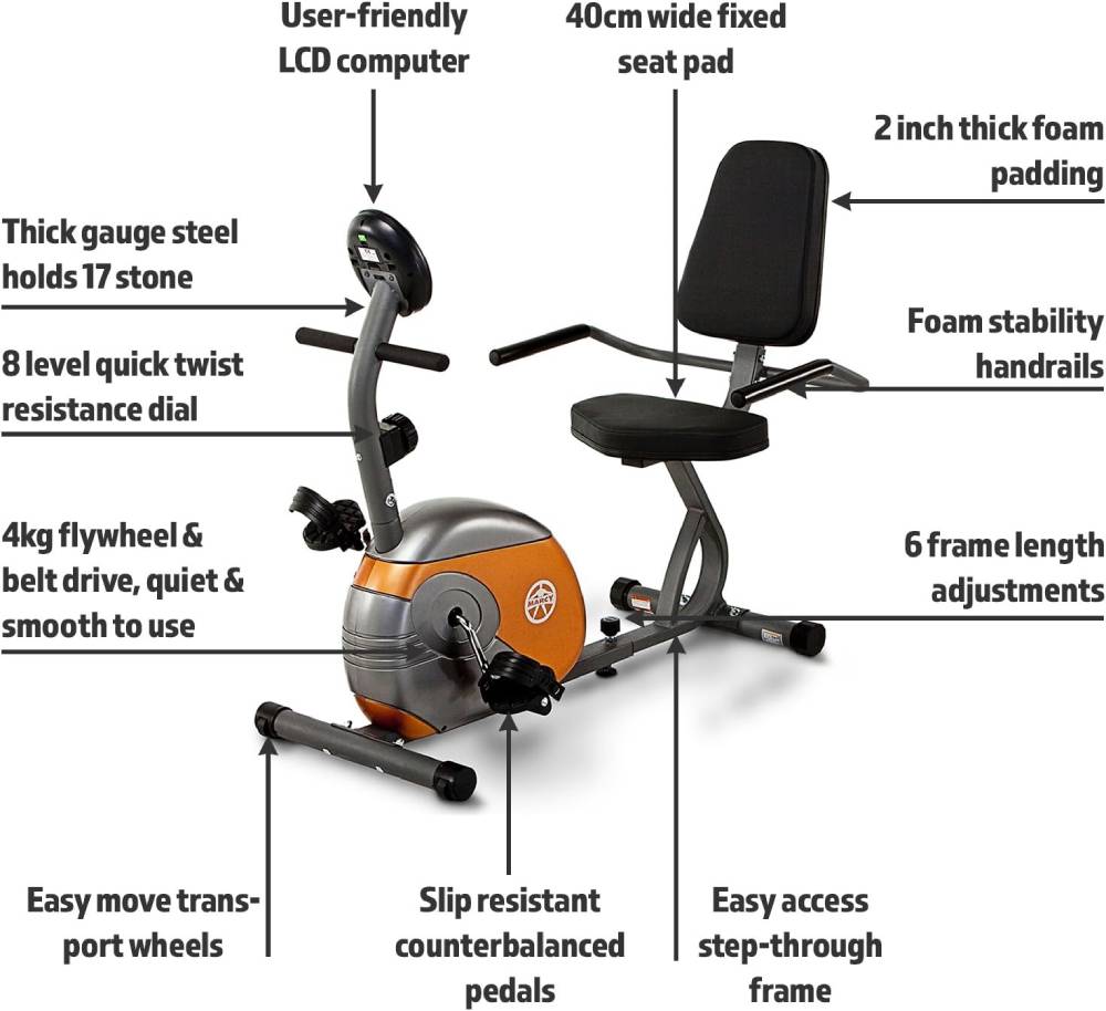 Marcy Recumbent Exercise Bike with Resistance